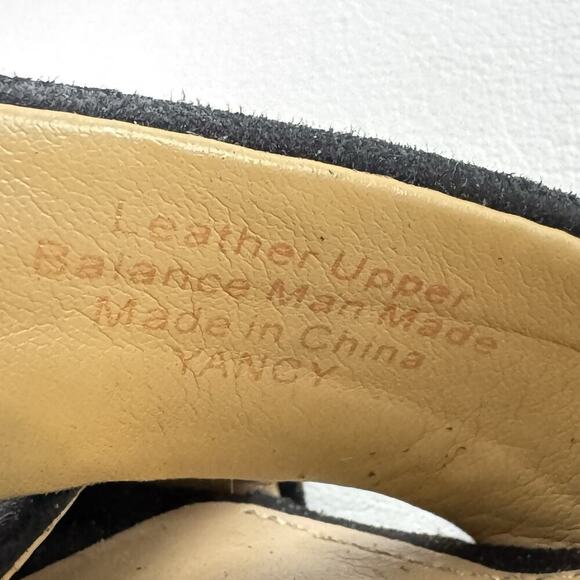 Sam Edelman Yancy Suede Ankle Strap Peep Toe Block Heel Sandals Black Womens 8.5 - Picture 15 of 16